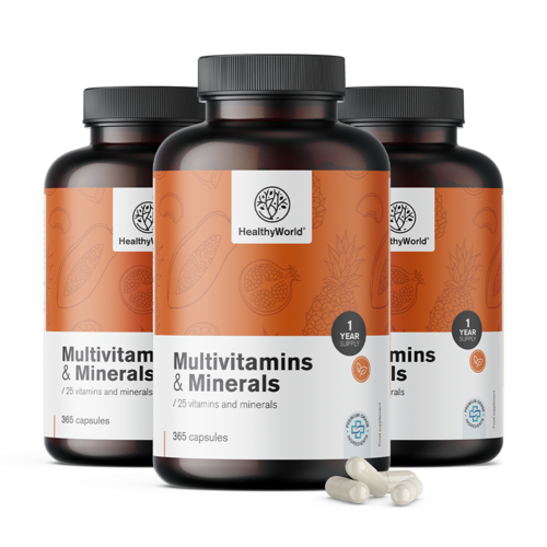 3x Multivitaminen en mineralen, totaal 1095 capsules