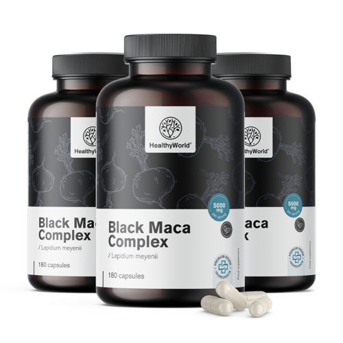 3x Zwarte maca complex 5000 mg, totaal 540 capsules