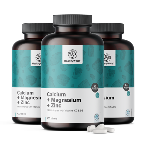 3x Calcium + magnesium + zink, totaal 1200 tabletten
