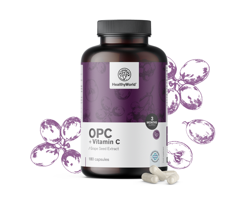 OPC – uit druivenpitten + vitamine C
