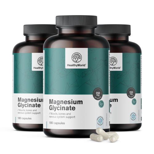 3x Magnesiumglycinaat 250 mg, totaal 540 capsules