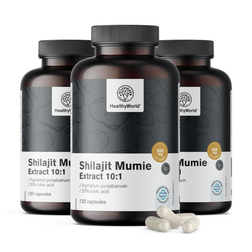 3x Shilajit Mumie Extract 10:1, totaal 360 capsules