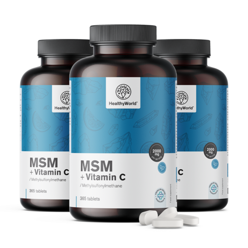 3x MSM 2000 mg – met vitamine C, totaal 1095 tabletten