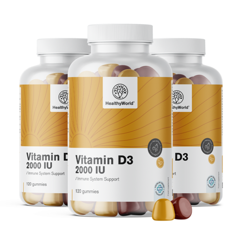 3x Vitamine D3 2000 IE, totaal 360 gummies