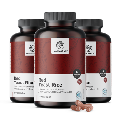 3x Rode gist rijst 250 mg, totaal 540 capsules