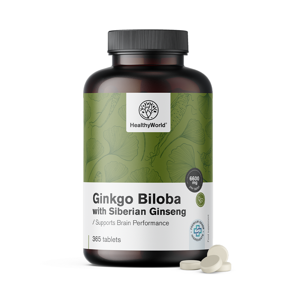 Ginkgo biloba met Siberische ginseng in tabletten