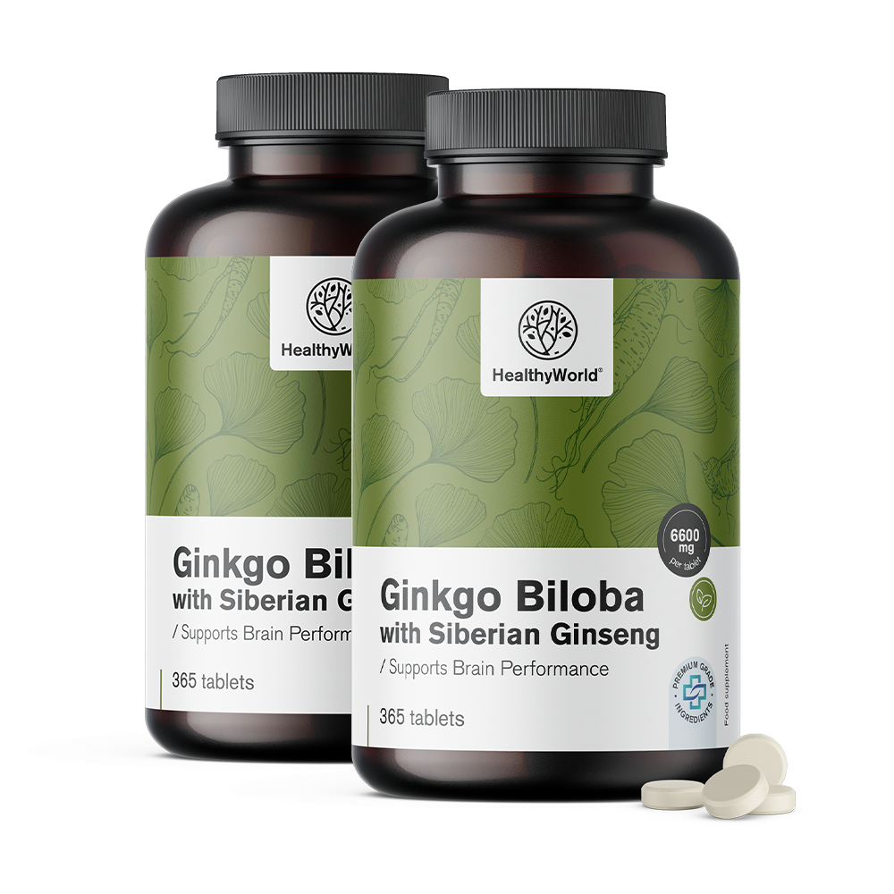 Ginkgo biloba met Siberische ginseng in tabletten