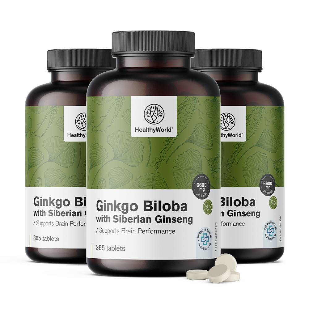 Ginkgo biloba met Siberische ginseng in tabletten