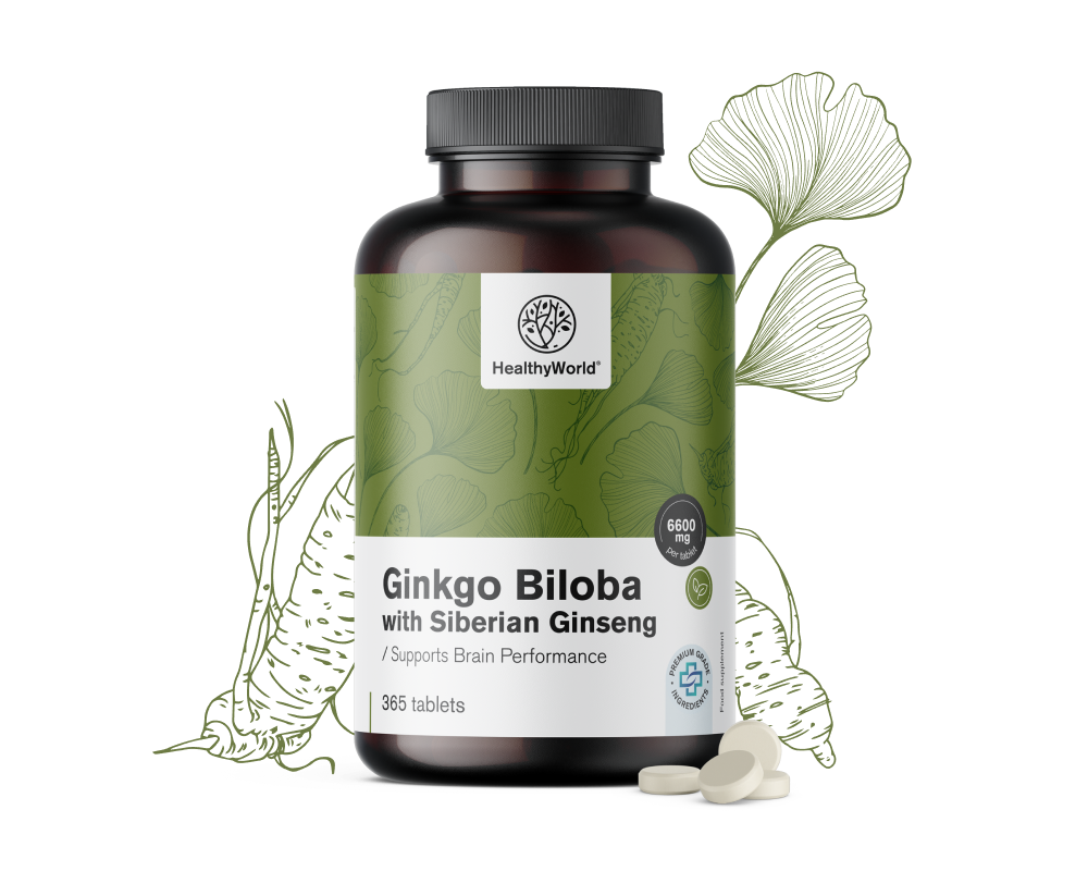 Ginkgo biloba met Siberische ginseng 6600&nbsp;mg