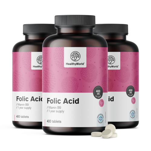 3x Foliumzuur 400 µg, totaal 1200 tabletten