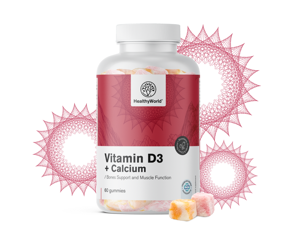 Vitamine D3 + calcium – gummies voor spieren, botten en tanden