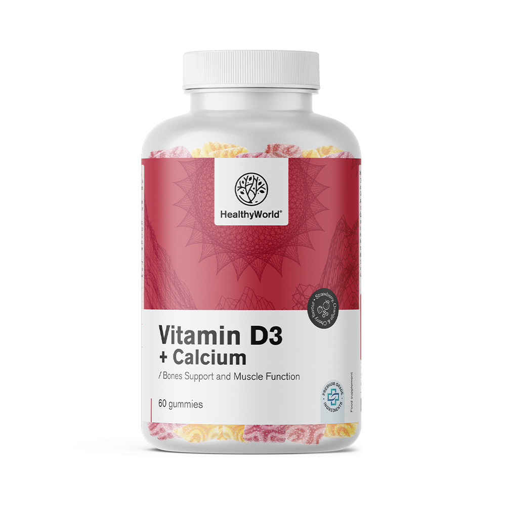 Vitamine D3 + Calcium in gummy bonbons.