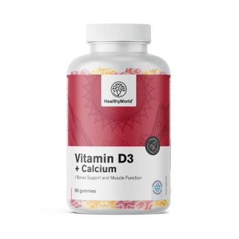 Vitamine D3 + calcium – gummies voor spieren, botten en tanden, 60 gummies