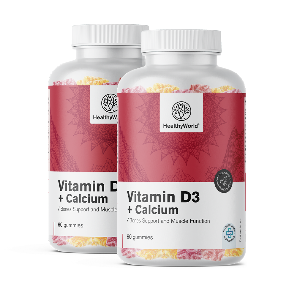 Vitamine D3 + Calcium in gummy bonbons.