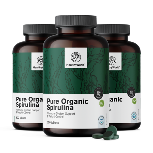 3x BIO Spirulina 500 mg, totaal 1800 tabletten