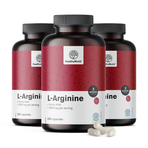 3x L-arginine HCL 4500 mg, totaal 1095 capsules