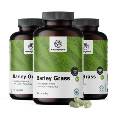 3x Gerstegras 1500 mg, totaal 540 capsules