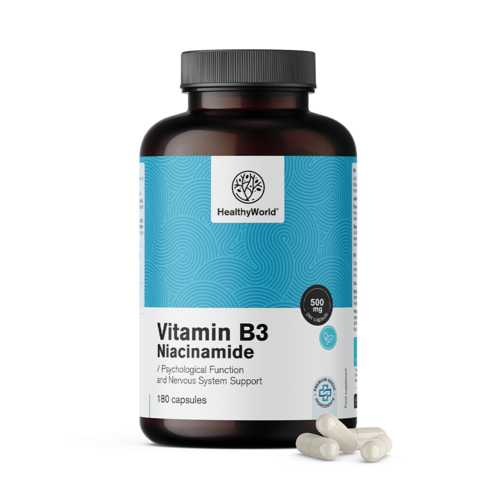 Vitamine B3 500 mg - niacinamide, 180 capsules