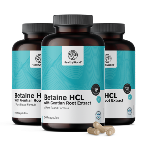 3x Betaïne HCL 1120 mg, totaal 720 capsules