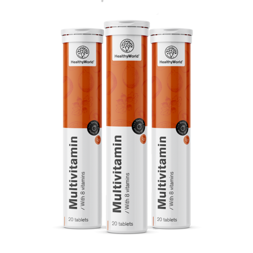 3x Multivitaminen - bruistabletten, totaal 60 bruistabletten