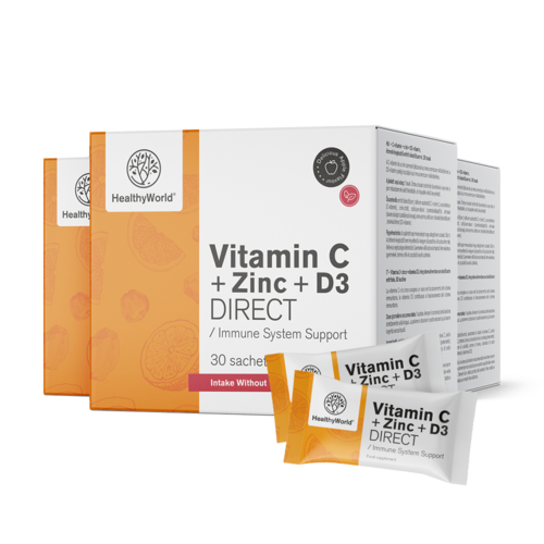 3x Vitamine C 500 + Zink + D3 DIRECT, totaal 90 zakjes