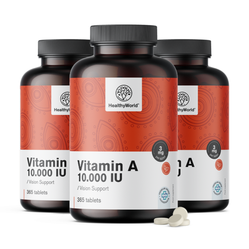 3x Vitamine A 10.000 IE, totaal 1095 tabletten