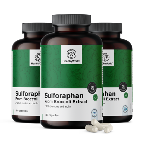 3x Sulforafaan – extract van broccoli 50 mg, totaal 540 capsules