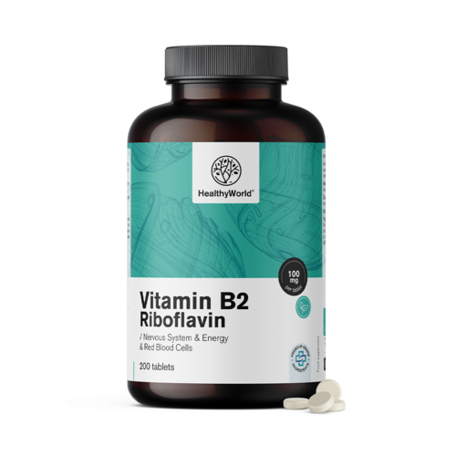 Vitamine B2 - riboflavine 100 mg, 200 tabletten
