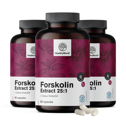 3x Forskolin – uit extract van Indiase brandnetel 20 mg, totaal 180 capsules