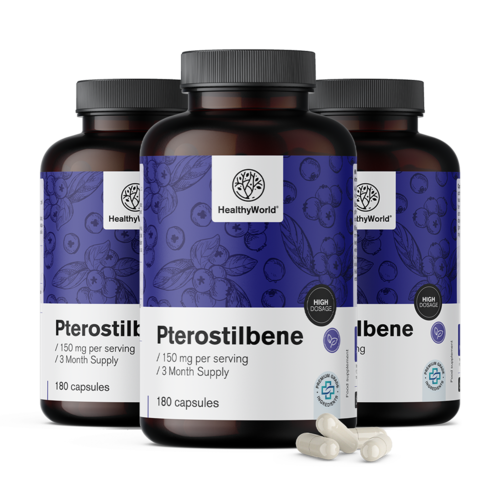 3x Pterostilbeen 150 mg, totaal 540 capsules