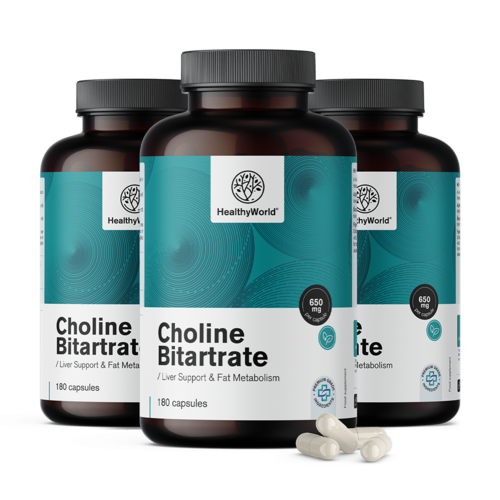 3x Cholinebitartraat 650 mg, totaal 540 capsules