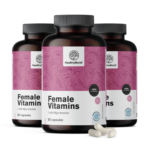 3x Vitamines voor vrouwen met myo-inositol, totaal 270 capsules