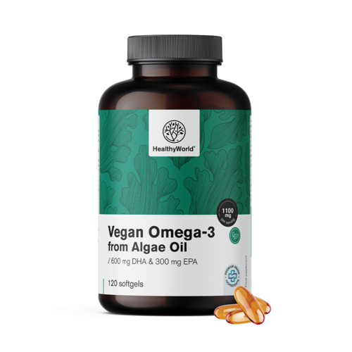 Veganistische omega-3 1100 mg - uit algen, 120 zachte capsules