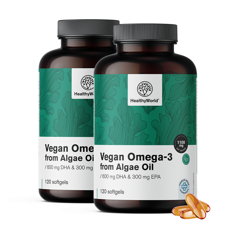 Veganistische omega-3 1100 mg - uit algen.