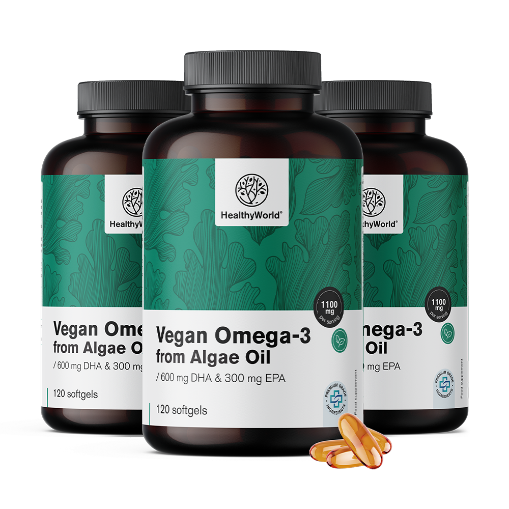 Veganistische omega-3 1100 mg - uit algen.
