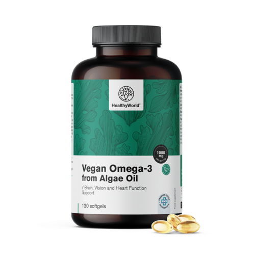 Veganistische omega-3 1000 mg - uit algen, 120 zachte capsules