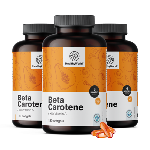 3x Bèta-caroteen 25.000 IE, totaal 540 zachte capsules
