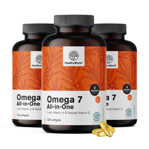 3x Omega-7 All-in-One, totaal 360 zachte capsules