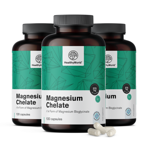 3x Magnesiumchelaat 375 mg, totaal 360 capsules