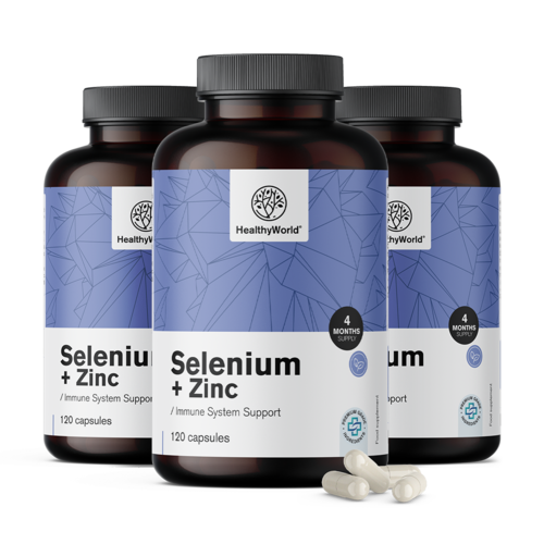 3x Selenium + zink, totaal 360 capsules