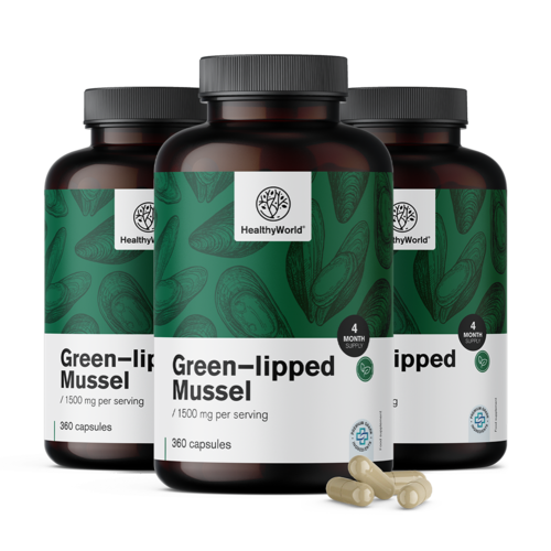 3x Groenlipmossel 1500 mg, totaal 1080 capsules