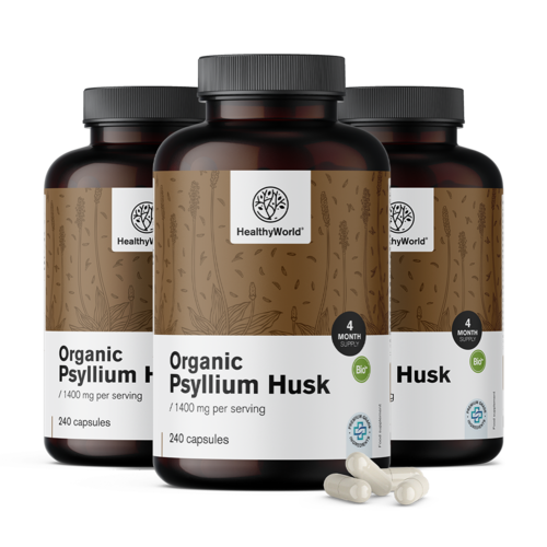 3x BIO Psyllium (indische weegbree) 1400 mg, totaal 720 capsules