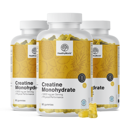 3x Creatine monohydraat 3000 mg – ananas, totaal 270 gummies