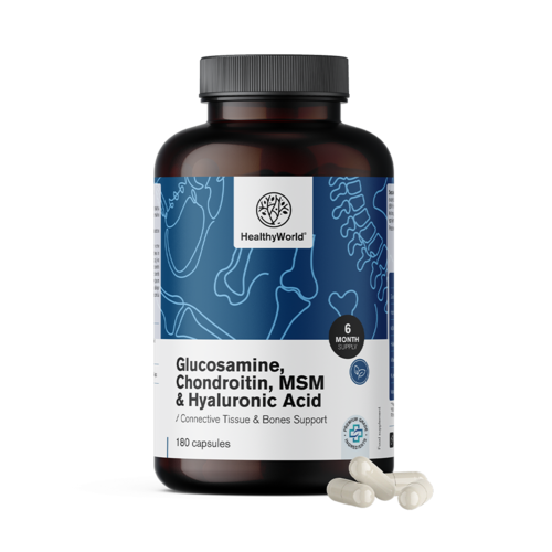 Glucosamine, chondroïtine, MSM en hyaluronzuur, 180 capsules