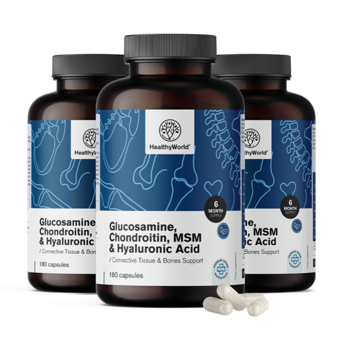 3x Glucosamine, chondroïtine, MSM en hyaluronzuur, totaal 540 capsules