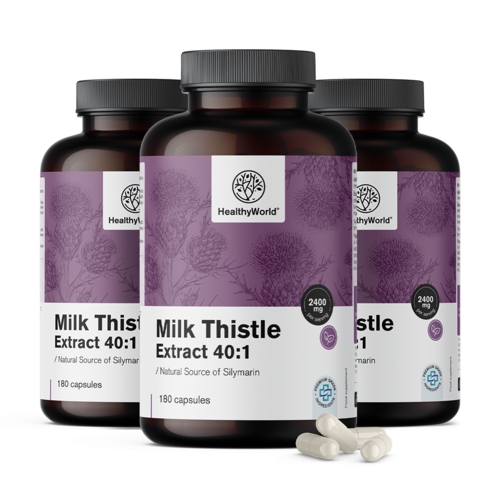 3x Mariadistel 40:1 2400 mg, totaal 540 capsules
