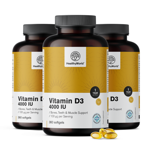 3x Vitamine D3 4000 IE, totaal 1080 zachte capsules