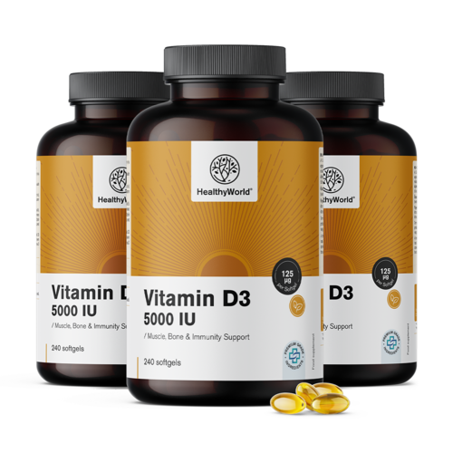 3x Vitamine D3 5000 IE, totaal 720 softgels