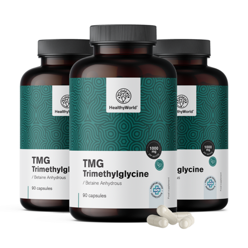 3x TMG – Trimethylglycine, totaal 270 capsules